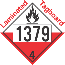 Spontaneously Combustible Class 4.2 UN1379 Tagboard DOT Placard