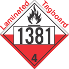 Spontaneously Combustible Class 4.2 UN1381 Tagboard DOT Placard