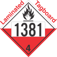 Spontaneously Combustible Class 4.2 UN1381 Tagboard DOT Placard