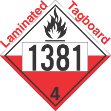 Spontaneously Combustible Class 4.2 UN1381 Tagboard DOT Placard
