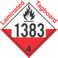 Spontaneously Combustible Class 4.2 UN1383 Tagboard DOT Placard