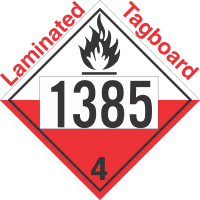 Spontaneously Combustible Class 4.2 UN1385 Tagboard DOT Placard