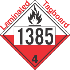 Spontaneously Combustible Class 4.2 UN1385 Tagboard DOT Placard