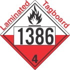 Spontaneously Combustible Class 4.2 UN1386 Tagboard DOT Placard