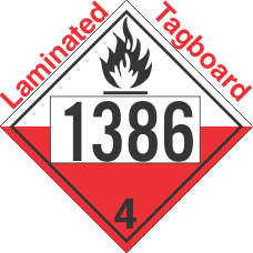 Spontaneously Combustible Class 4.2 UN1386 Tagboard DOT Placard