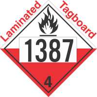 Spontaneously Combustible Class 4.2 UN1387 Tagboard DOT Placard