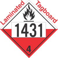 Spontaneously Combustible Class 4.2 UN1431 Tagboard DOT Placard