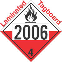 Spontaneously Combustible Class 4.2 UN2006 Tagboard DOT Placard