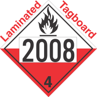 Spontaneously Combustible Class 4.2 UN2008 Tagboard DOT Placard