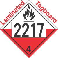 Spontaneously Combustible Class 4.2 UN2217 Tagboard DOT Placard