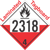 Spontaneously Combustible Class 4.2 UN2318 Tagboard DOT Placard