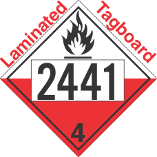 Spontaneously Combustible Class 4.2 UN2441 Tagboard DOT Placard