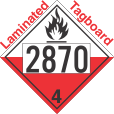 Spontaneously Combustible Class 4.2 UN2870 Tagboard DOT Placard