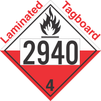 Spontaneously Combustible Class 4.2 UN2940 Tagboard DOT Placard