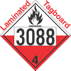 Spontaneously Combustible Class 4.2 UN3088 Tagboard DOT Placard