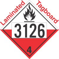 Spontaneously Combustible Class 4.2 UN3126 Tagboard DOT Placard