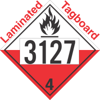 Spontaneously Combustible Class 4.2 UN3127 Tagboard DOT Placard