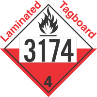 Spontaneously Combustible Class 4.2 UN3174 Tagboard DOT Placard