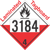 Spontaneously Combustible Class 4.2 UN3184 Tagboard DOT Placard