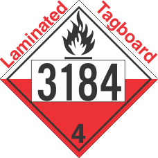 Spontaneously Combustible Class 4.2 UN3184 Tagboard DOT Placard
