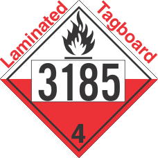 Spontaneously Combustible Class 4.2 UN3185 Tagboard DOT Placard