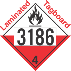 Spontaneously Combustible Class 4.2 UN3186 Tagboard DOT Placard