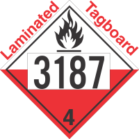 Spontaneously Combustible Class 4.2 UN3187 Tagboard DOT Placard