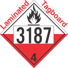 Spontaneously Combustible Class 4.2 UN3187 Tagboard DOT Placard