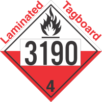 Spontaneously Combustible Class 4.2 UN3190 Tagboard DOT Placard