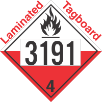 Spontaneously Combustible Class 4.2 UN3191 Tagboard DOT Placard