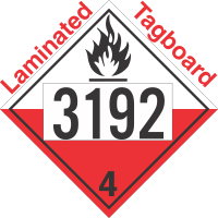 Spontaneously Combustible Class 4.2 UN3192 Tagboard DOT Placard