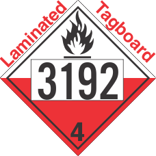 Spontaneously Combustible Class 4.2 UN3192 Tagboard DOT Placard