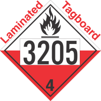 Spontaneously Combustible Class 4.2 UN3205 Tagboard DOT Placard