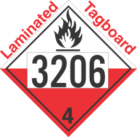 Spontaneously Combustible Class 4.2 UN3206 Tagboard DOT Placard