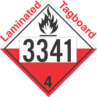 Spontaneously Combustible Class 4.2 UN3341 Tagboard DOT Placard