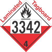 Spontaneously Combustible Class 4.2 UN3342 Tagboard DOT Placard