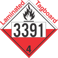 Spontaneously Combustible Class 4.2 UN3391 Tagboard DOT Placard