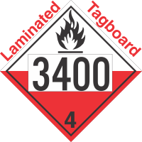 Spontaneously Combustible Class 4.2 UN3400 Tagboard DOT Placard