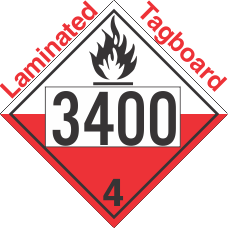 Spontaneously Combustible Class 4.2 UN3400 Tagboard DOT Placard
