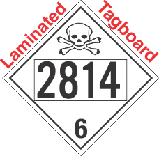 Toxic Class 6.2 UN2814 Tagboard DOT Placard