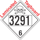 Toxic Class 6.2 UN3291 Tagboard DOT Placard