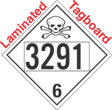 Toxic Class 6.2 UN3291 Tagboard DOT Placard