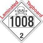 Toxic Gas Class 2.3 UN1008 Tagboard DOT Placard