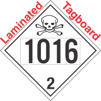 Toxic Gas Class 2.3 UN1016 Tagboard DOT Placard