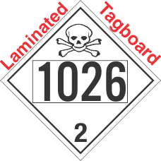 Toxic Gas Class 2.3 UN1026 Tagboard DOT Placard