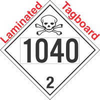 Toxic Gas Class 2.3 UN1040 Tagboard DOT Placard