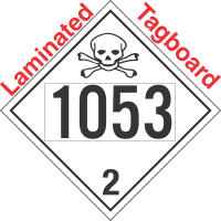 Toxic Gas Class 2.3 UN1053 Tagboard DOT Placard