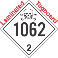 Toxic Gas Class 2.3 UN1062 Tagboard DOT Placard