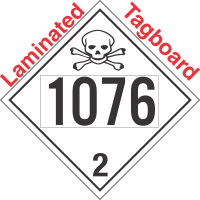 Toxic Gas Class 2.3 UN1076 Tagboard DOT Placard