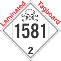 Toxic Gas Class 2.3 UN1581 Tagboard DOT Placard